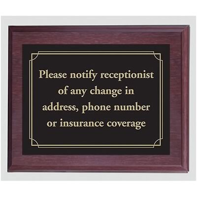 Medical Arts Press® Wood Office Message Plaques; Please notify receptionist