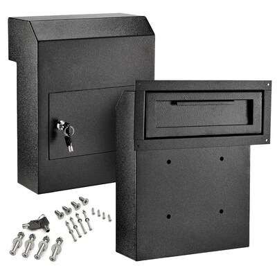 AdirOffice Black Through-The-Door Safe Locking Drop Box (631-06-BLK)