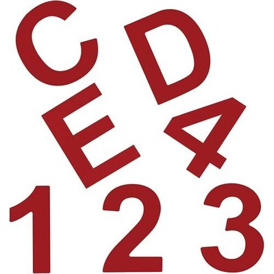 Vinyl Characters; 2 Caps & Numbers, Red