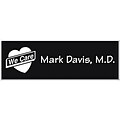 Engraved Identification Badges; 1x3, Black with White Letters