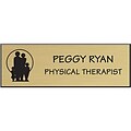 Engraved Identification Badges; 1x3, Gold with Black Letters