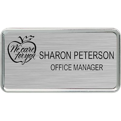 Framed Professional Badges; Large, Silver with Silver Frame