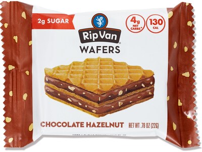 Rip Van Chocolate Hazelnut Wafers, 0.78 oz., 16 Packs/Box (5191)
