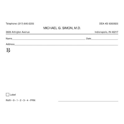 Medical Arts Press® 2-Part Rx Blanks; Carbonless, 4x5-1/2