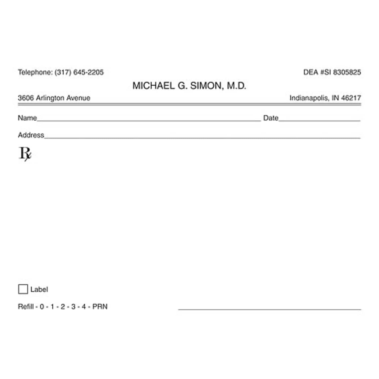 Medical Arts Press® 2-Part Rx Blanks; Carbonless, 4x5-1/2