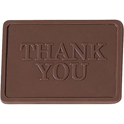 Chocolate Inn® Chocolate Business Card & Holder; Dark Chocolate, Thank You Greeting, Gold Box