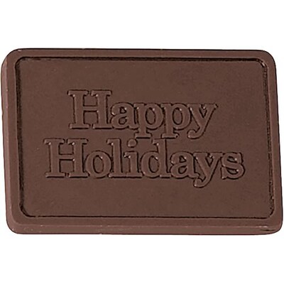 Chocolate Inn® Chocolate Business Card & Holder; Dark Chocolate, Happy Holidays Greeting, Gold Box