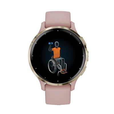 Garmin Venu 3S Smartwatch, GPS, 41mm, Dust Rose Silicone Band (010-02785-03)