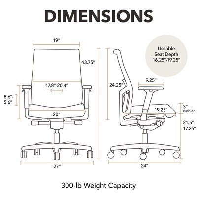 HON Ignition 2.0 Mesh/Fabric Swivel Task Chair, Fog/Carolina/Black (HONI2MM2AFH21BT)