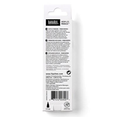 Liquitex Professional Acrylic Paint Marker, Monochrome Colors, 2 mm, 3/Pack (LIQ3699242)