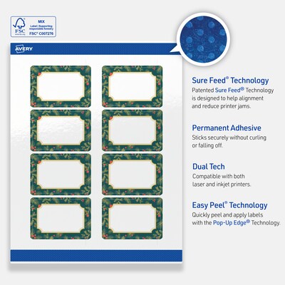 Avery Rectangle Multipurpose Labels, 2" x 3", White, 80/Pack (19479370498)