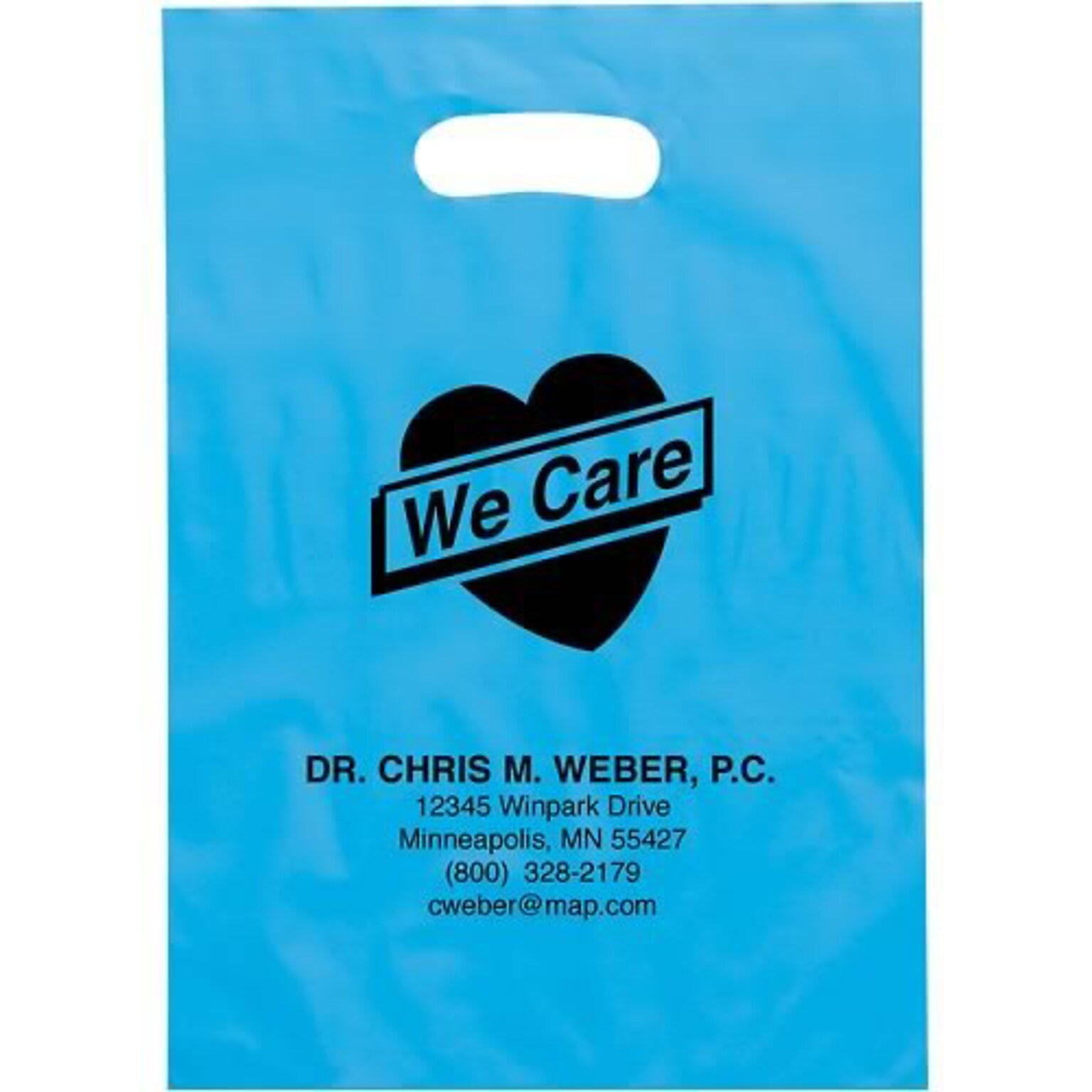 Custom Die Cut Handle Supply Bags; 15x12x3