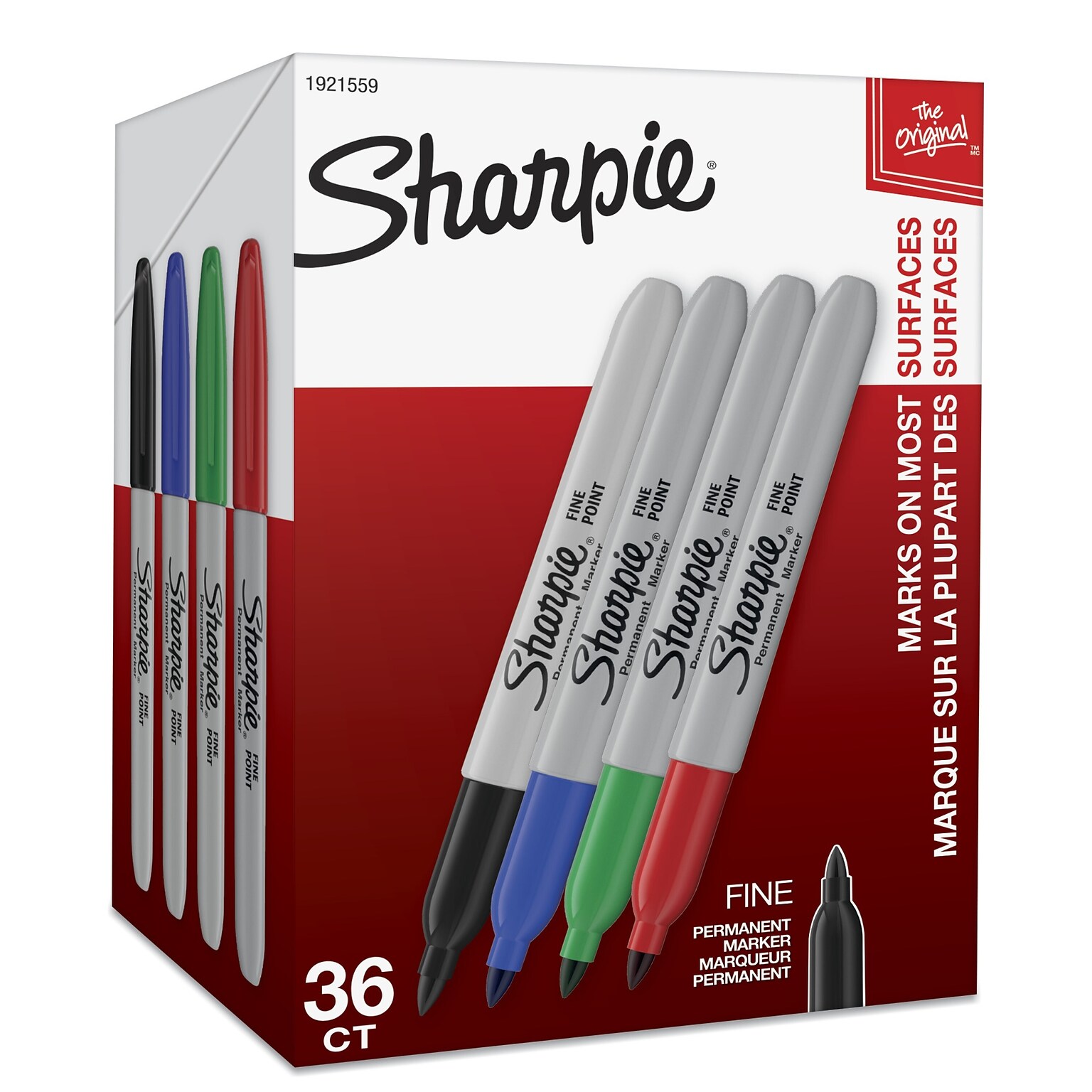Sharpie Permanent Markers, Fine Tip, Assorted, 36/Pack (1921559)