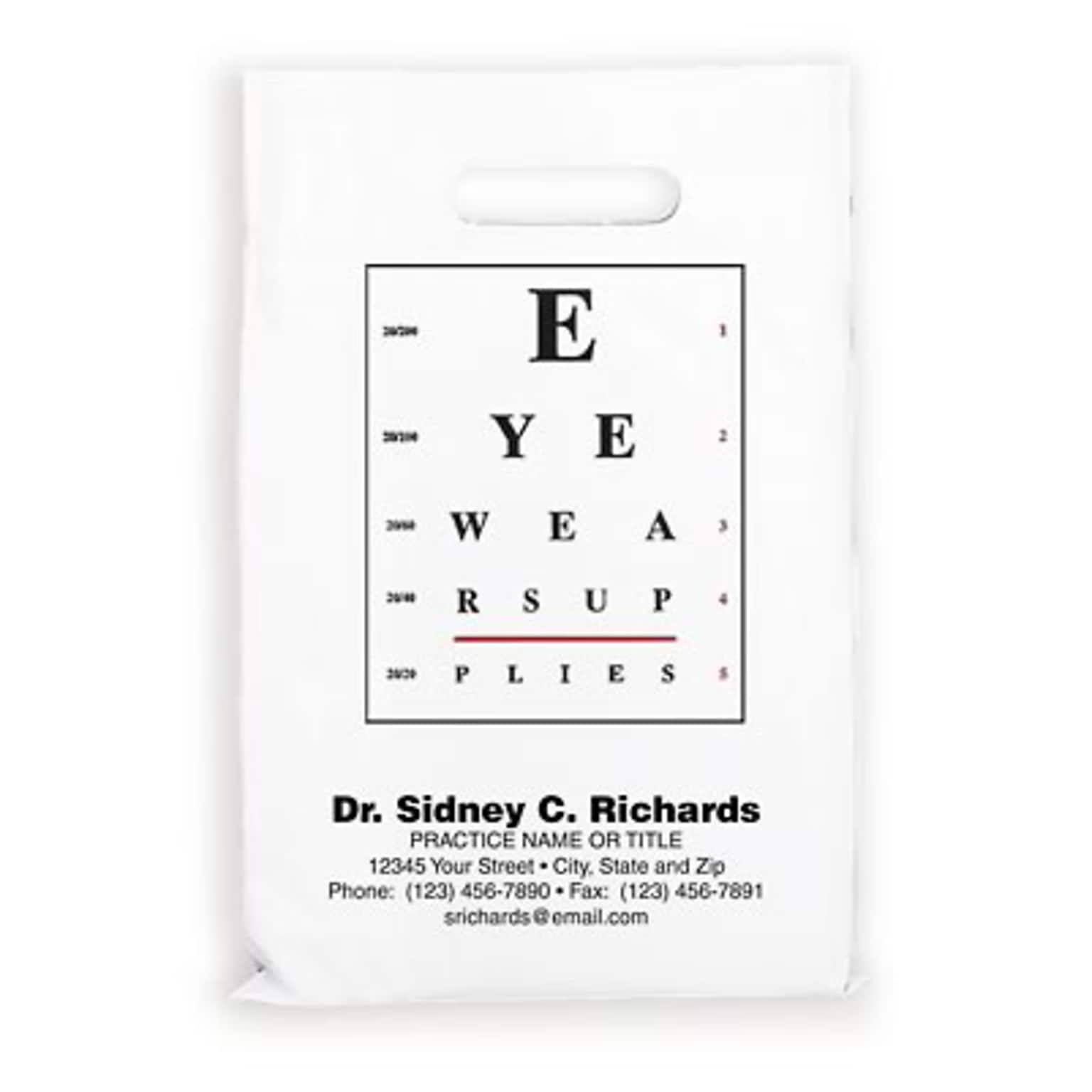Medical Arts Press® Eye Care Personalized Large 2-Color Supply Bags; 9 x 13, Eye Chart, 100 Bags, (606241)