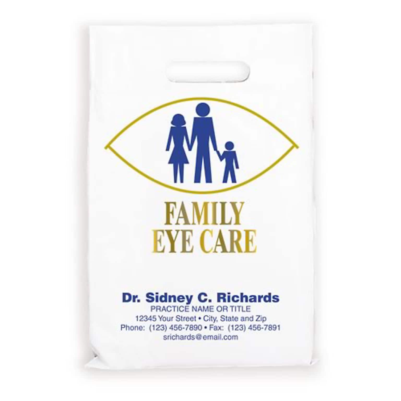 Medical Arts Press® Eye Care Personalized Jumbo 2-Color Supply Bags; 12 x 16, Family Eye Care, 100 Bags, (633481)