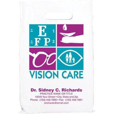 Medical Arts Press® Eye Care Personalized Jumbo 2-Color Supply Bags; 12 x 16, Vision Care, 100 Bags