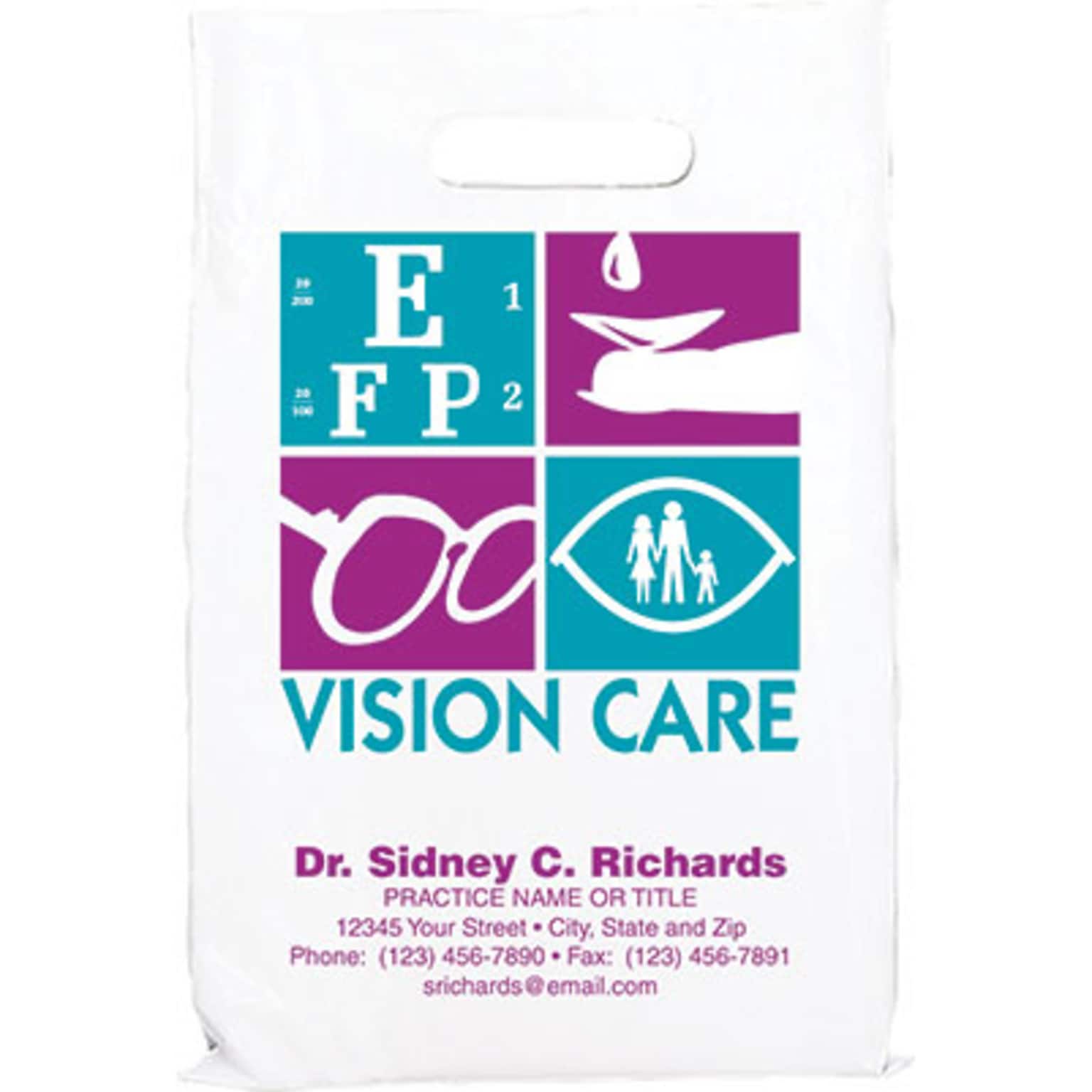 Medical Arts Press® Eye Care Personalized Jumbo 2-Color Supply Bags; 12 x 16, Vision Care, 100 Bags, (634681)