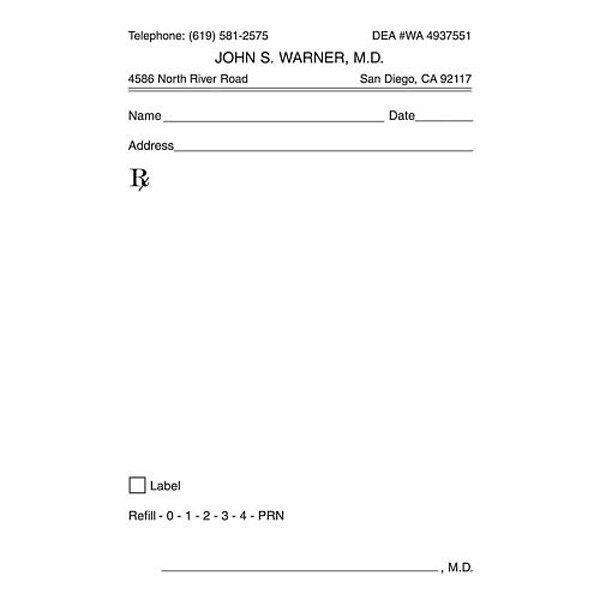 Medical Arts Press® SelfDuplicating Rx Pad; Vertical
