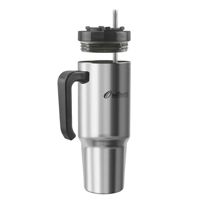 Outdoors Professional Stainless Steel Double-Walled Vacuum Insulated Tumbler with Straw, 30 oz., Silver (OUTD9034)