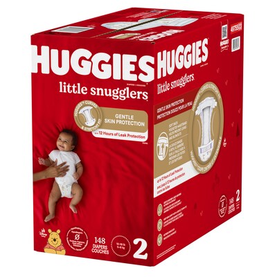 Huggies Little Snugglers Baby Diapers, Size 2, 148/Carton (49755)