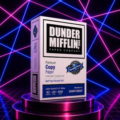 Dunder Mifflin Special Edition 8.5" x 11" Premium Copy Paper, 20 lbs., 92 Brightness, 1 Ream of 500 Sheets (DMPC18501RMBX)