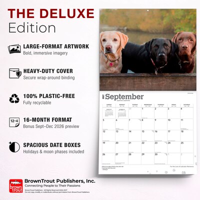 2027 BrownTrout For the Love of Labrador Retrievers 14" x 12" Monthly Wall Calendar, Assorted Colors (9798330714681)
