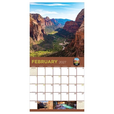2027 TF Publishing National Parks 12 x 12 Monthly Wall Calendar, Multicolored (27-1020)