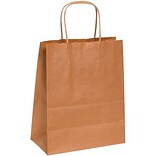 Paper Shopping Bags; Kraft, 10Hx8Wx4-3/4D