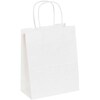 Paper Shopping Bags; White, 10Hx8Wx4-3/4D