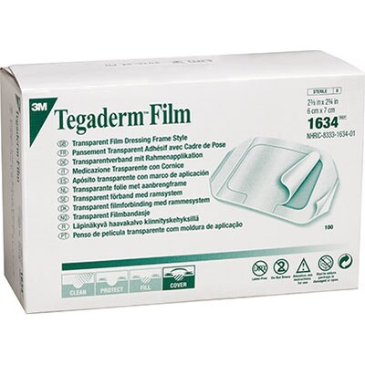 3M™ Tegaderm™ Transparent Fil Dressing Frame Style; 2-3/8 x 2-3/4, 100 Rolls/Box