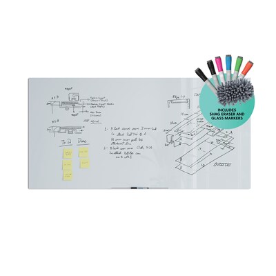 U Brands Glass Dry-Erase Whiteboard, 6' x 3' (3978U00-01)