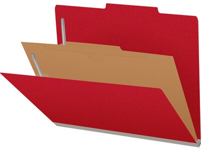 Medical Arts Press Pressboard Classification Folder, 1-Divider, 2" Expansion, Letter Size, Deep Red, 10/Box (DV-T42-14-3DRD-PKT)