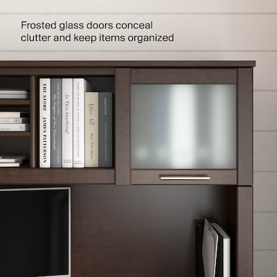 Bush Home Somerset 72" W Desk Hutch, Storage Shelves for Office Desk, Mocha Cherry (WC81811)
