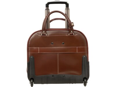 McKleinUSA REDWOOD 15" Leather Rolling Laptop Bag, Red (99696)