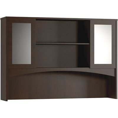 Mayline® Brighton Collection in Mocha; Hutch with Glass Doors