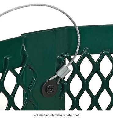 Global Industrial Outdoor Diamond Steel Trash Can w/ Rain Bonnet Lid & Base, 36 Gallon, Green (261926GND)