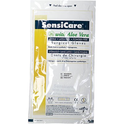 SensiCare® Aloe Latex-Free Powder-Free Surgical Gloves; Size 8-1/2, 50/Box