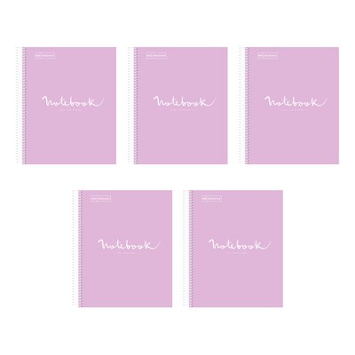Miquelrius 1-Subject Notebook, 8.5 x 11, College-Ruled, 80 Sheets, Lavender, 5/Carton (48281CS)
