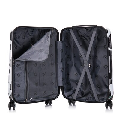 InUSA Prints 22.88" Hardside Suitcase, 4-Wheeled Spinner, TSA Checkpoint Friendly, Cow Animal Print (IUAPC00S-COW)