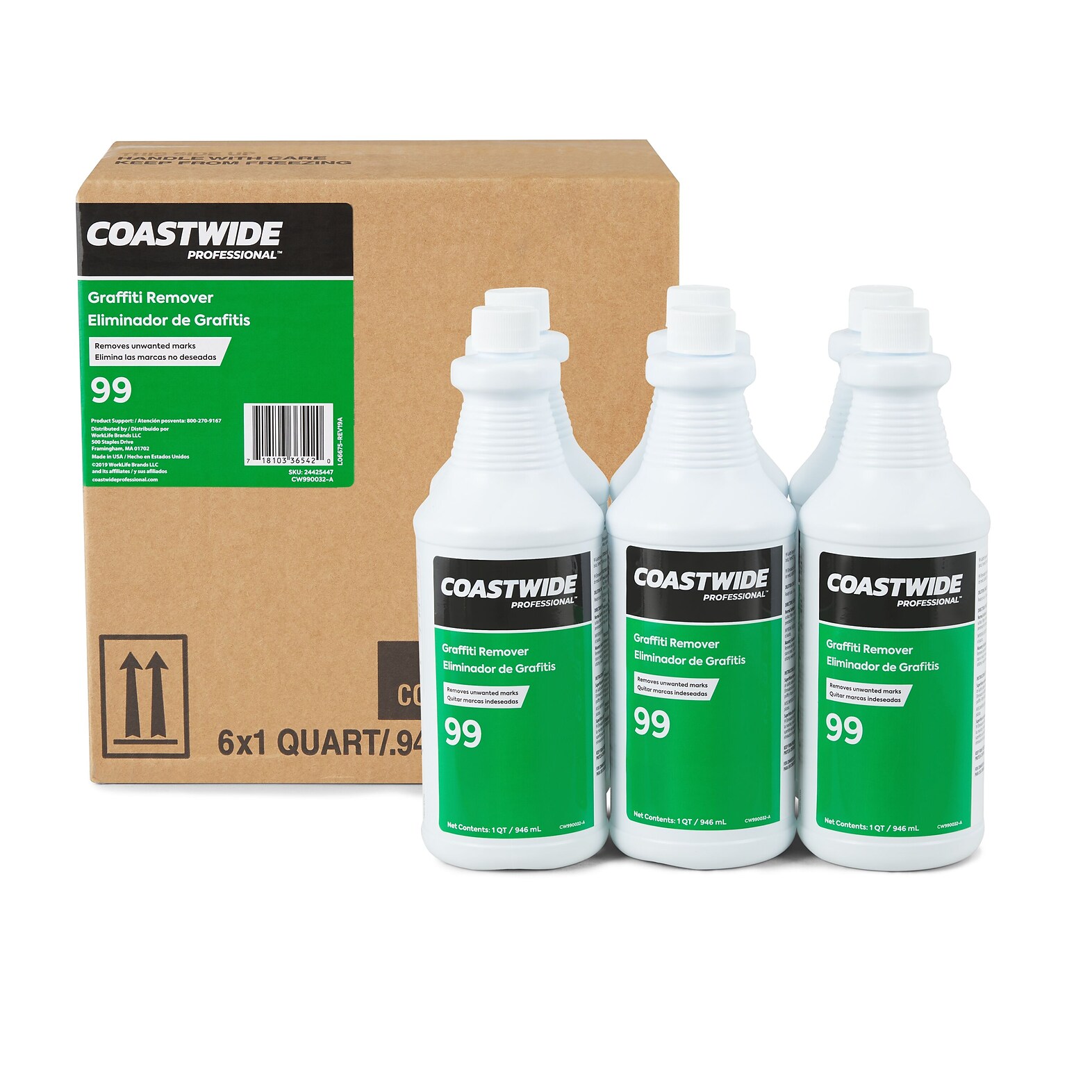 Coastwide Professional Degreaser Graffiti Remover 99, 0.95L, 6/CT (CW990032-A)