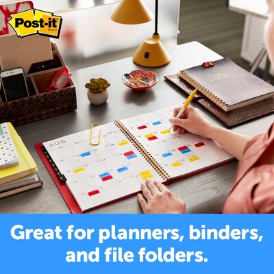 Post-it Tabs, 1 Wide, Assorted Solid Colors, 100 Tabs/Pack (686-RALY)