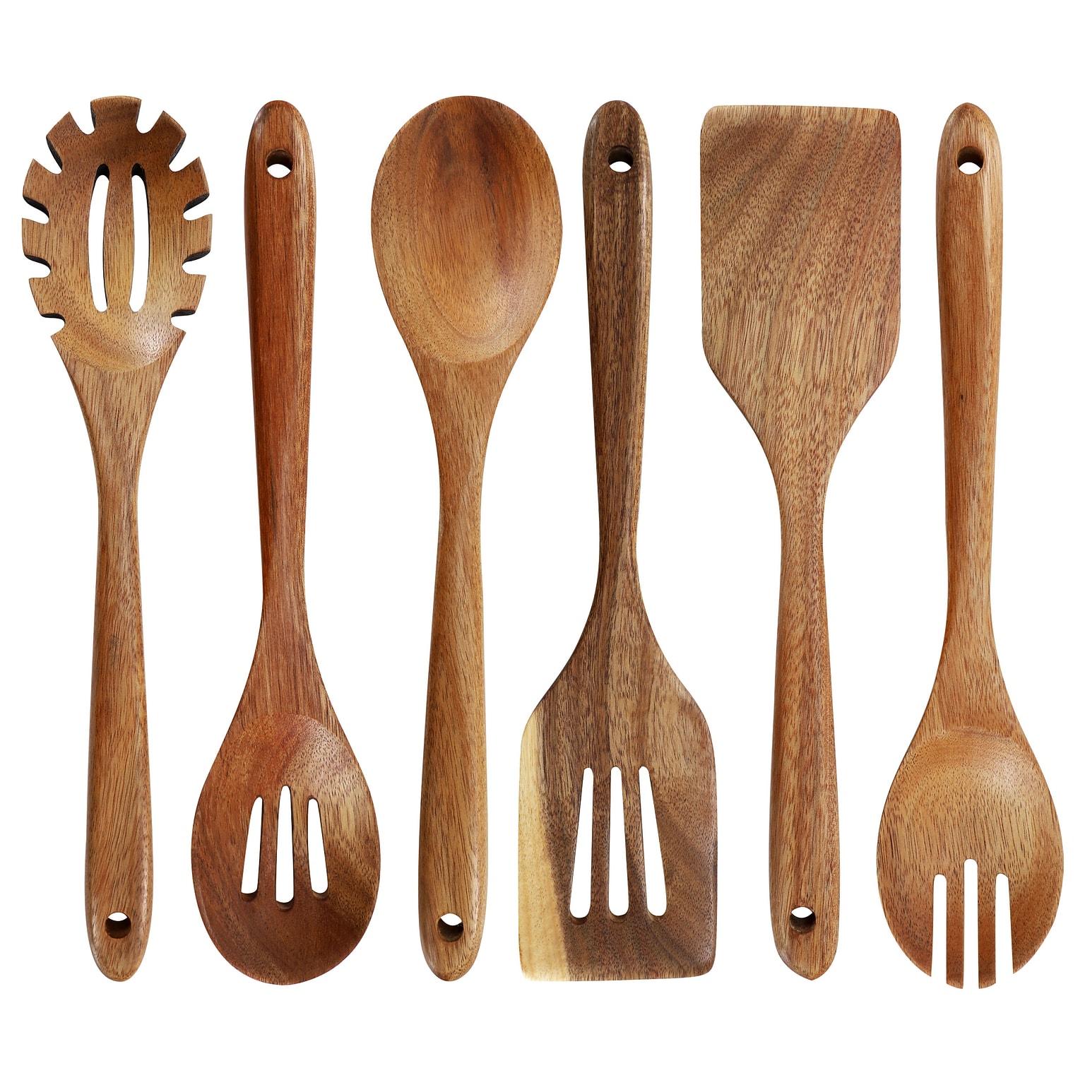 MegaChef Cooking Utensil Set, Wood, 6 Piece (935122144M)