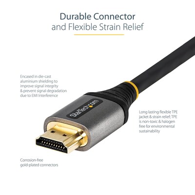 StarTech Ultra High Speed 6.6' 8KHDMI Cable, Male to Male, Black (HDMM21V2M)