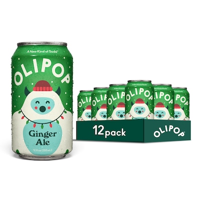 Olipop Prebiotic Ginger Ale, 12 fl. oz., 12 Cans/Carton (ICO63906)