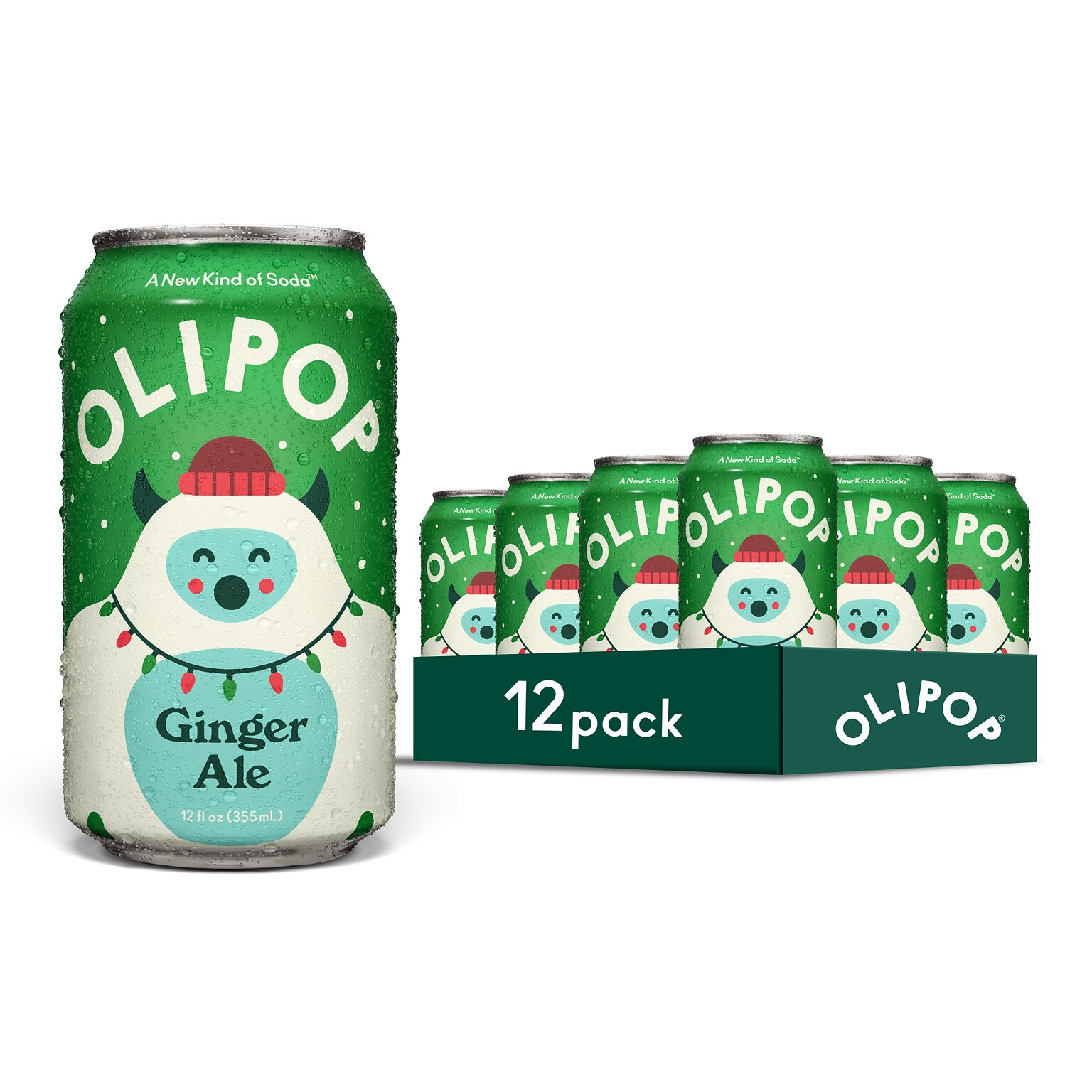 Olipop Prebiotic Ginger Ale, 12 fl. oz., 12 Cans/Carton (ICO63906)