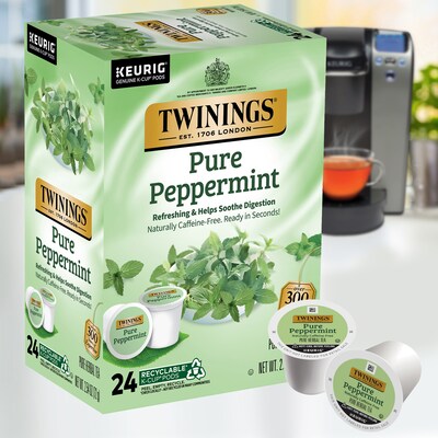 Twinings Pure Peppermint Herbal Tea, Keurig® K-Cup® Pods, 24/Box (TNA85813)