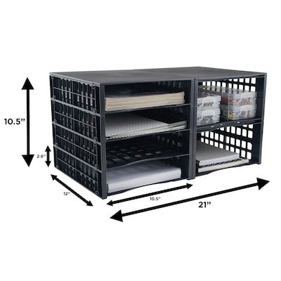 Thinkspace Literature Organizer 8-Compartment Literature Organizers, 21 x 12.25, Black (39443)