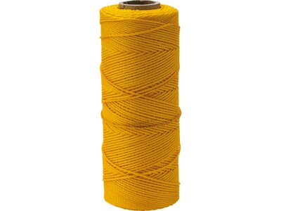 Mutual Industries Nylon Braided Mason Twine, 0.06" x 500 ft., Yellow, 6/Pack (14662-41-500)