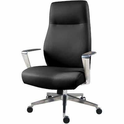 Lorell Fuerte Ergonomic Polyurethane Swivel Executive/Conference Chair, Black (LLR63305)