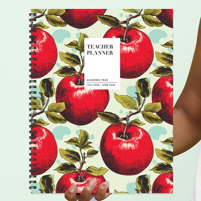 2025-2026 TF Publishing Heirloom Apples 9" x 11" Academic Year Weekly & Monthly Planner, Paperboard Cover (AY26-9500)